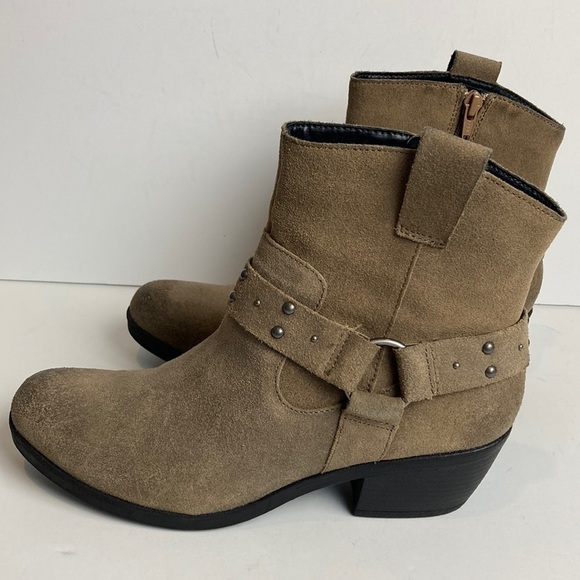 Korks by Kork-Ease Harness Ankle Boots 8 Moto Cassandra Suede Western Leather - Picture 2 of 13